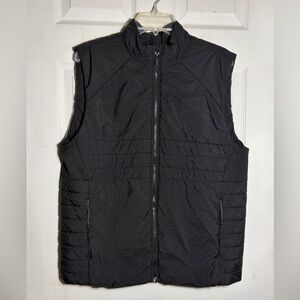 FLX Women’s Black Quilted Vest full zipper, pocket Sz M